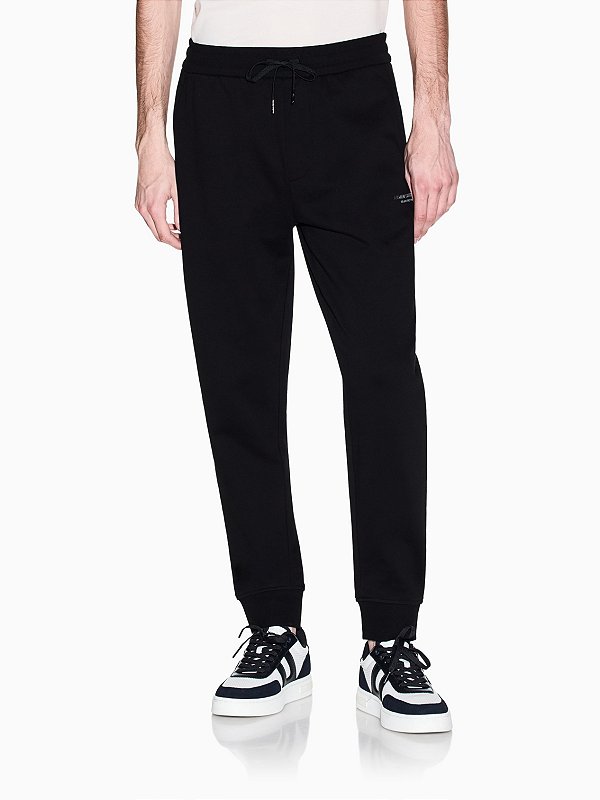 Calça Moletom Armani Exchange Esportiva de Algodão com Cordão Preto