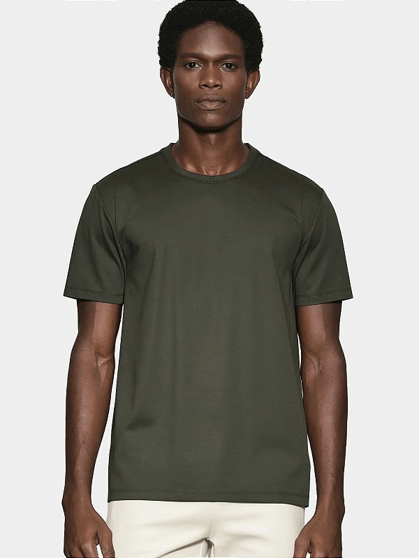 T-Shirt Algodão Australiano Duplo Mercerizada Fio 70 Aramis Cedro