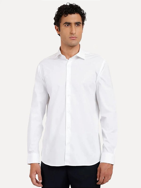 Camisa Aramis Manga Longa Regular Stretch Liso Branco