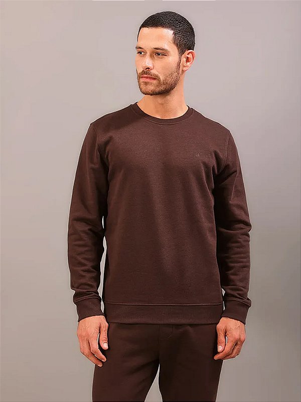 Casaco de Moletom Masculino Calvin Klein Bordado Café