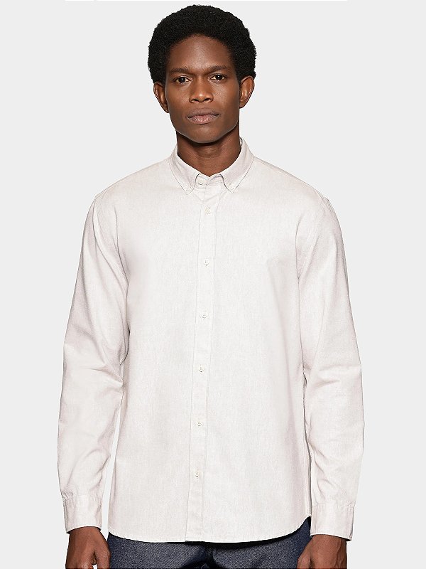 Camisa Aramis Manga Longa Slim Oxford Planalto Bdnw Natural