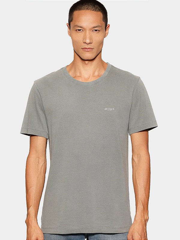 Camiseta Aramis Manga Curta Lavada Básica Militar