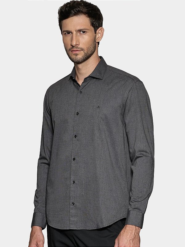 Camisa Aramis Manga Longa Slim Fil a Fil Antilia Preto