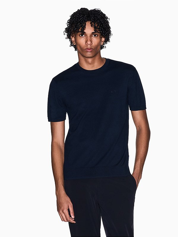 Camiseta Armani Exchange Tricot Pullover Navy