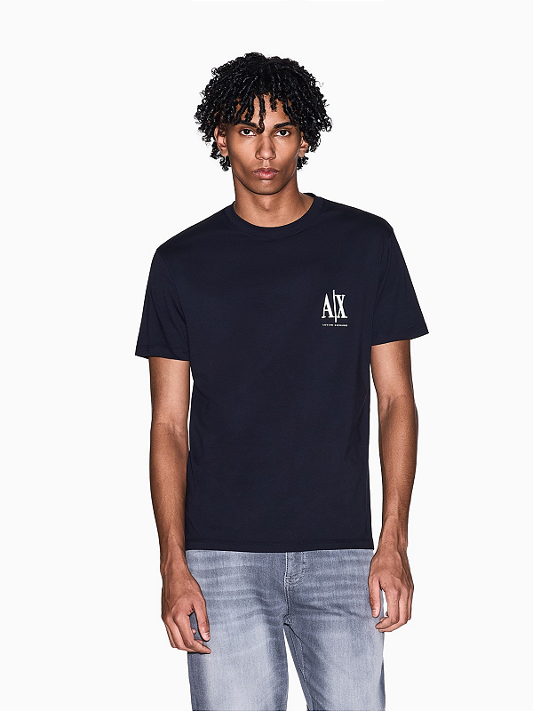 Camiseta Armani Exchange Regular Fit in Cotton Jersey Navy