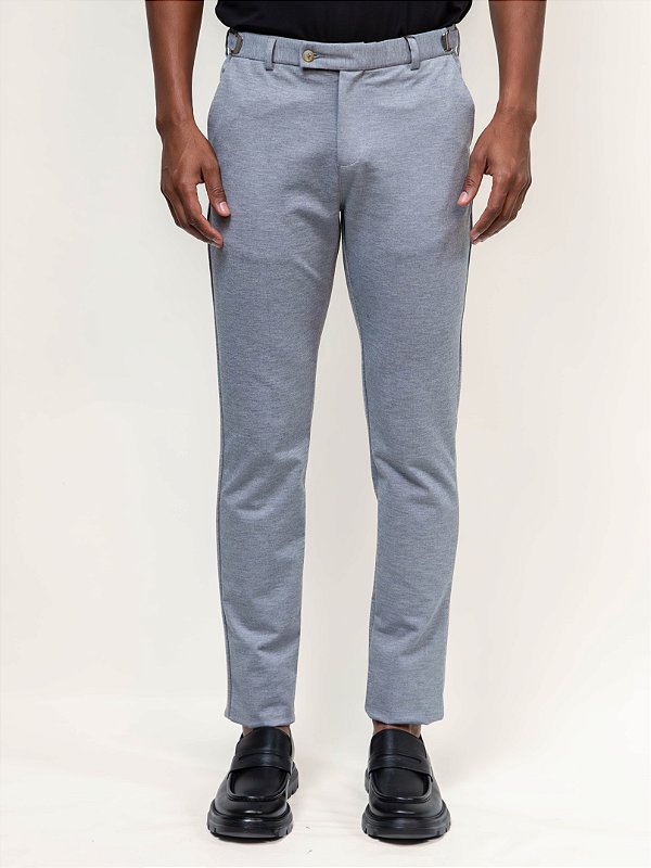 Calça Alfaiataria com Ajuste Cós Raffer Cinza Flint
