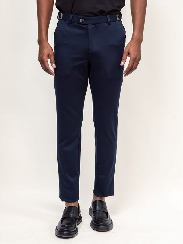 Calça Alfaiataria com Ajuste Cós Raffer Navy