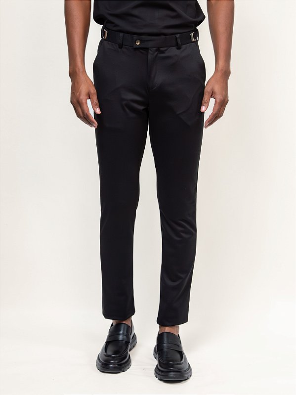 Calça Alfaiataria com Ajuste Cós Raffer Preto