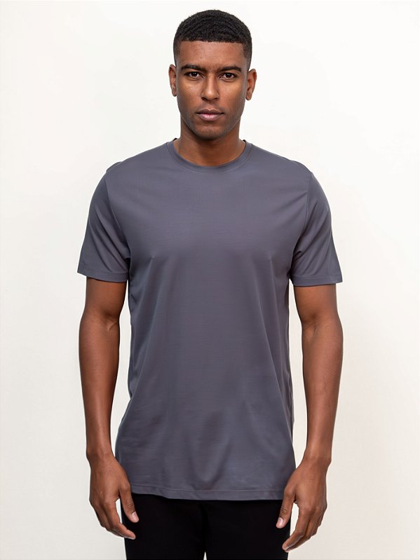 Camiseta Básica Slim Ville de France Antracite