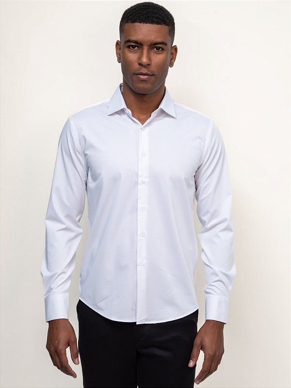 Camisa Ville de France Bambu Manga Longa Slim Premium Branco