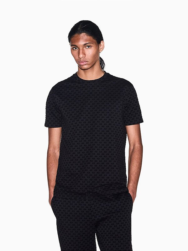 Camiseta Armani Exchange Malha de algodão Preto