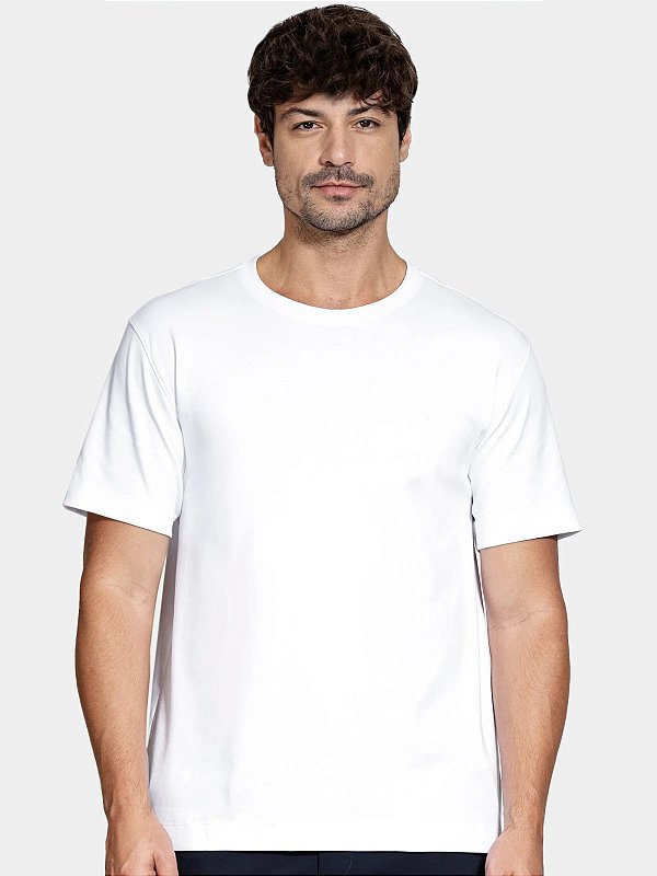 Camiseta Aramis Manga Curta Pima Básica Branco