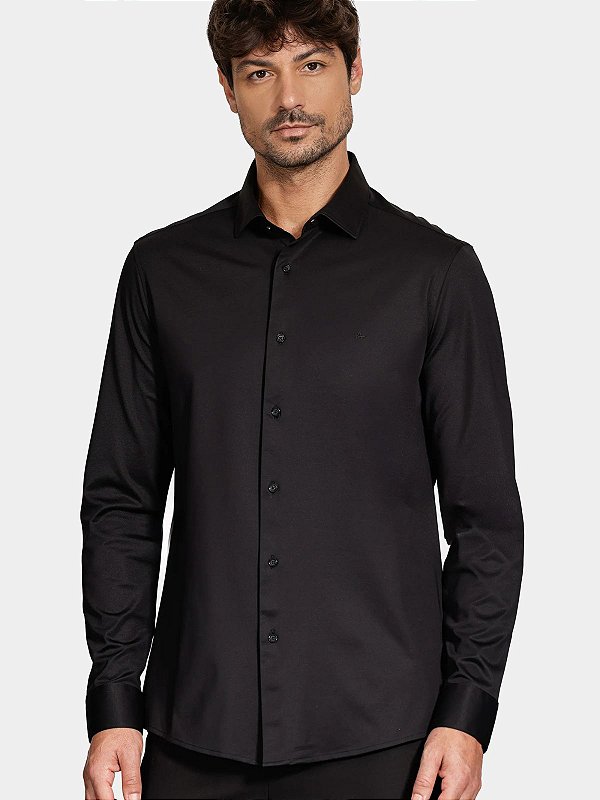 Camisa Aramis Slim A-70 Fio Duplo Mercerizado Preto