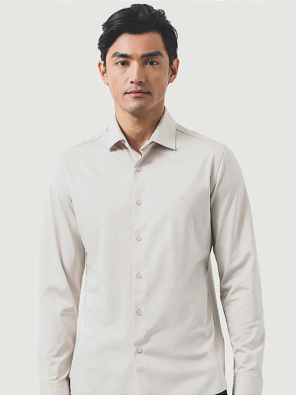 Camisa Aramis Slim A-70 Fio Duplo Mercerizado Areia