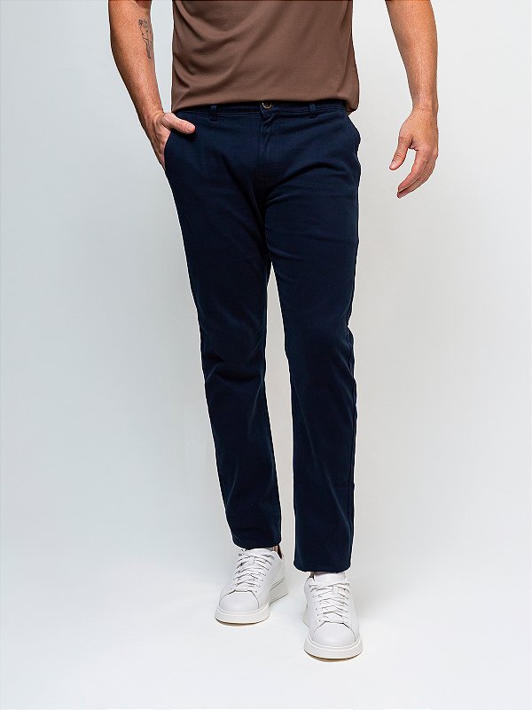 Calça Sarja Colorfix Slim Giacomelli Uomo Marinho