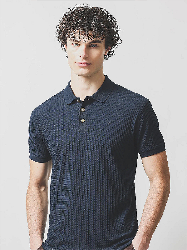 Polo Aramis Malha Textura Marinho