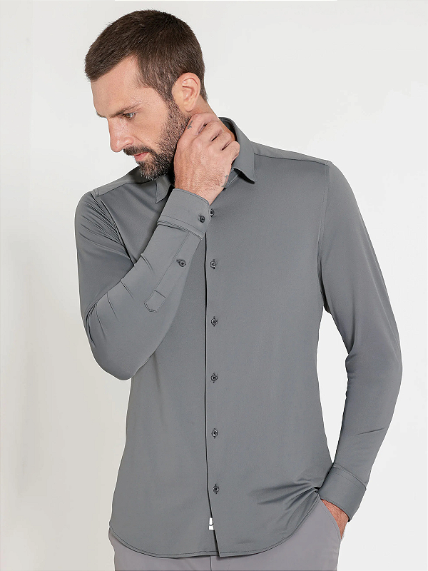 Camisa Urban Flex Defense Manga Longa Cinza Grafite