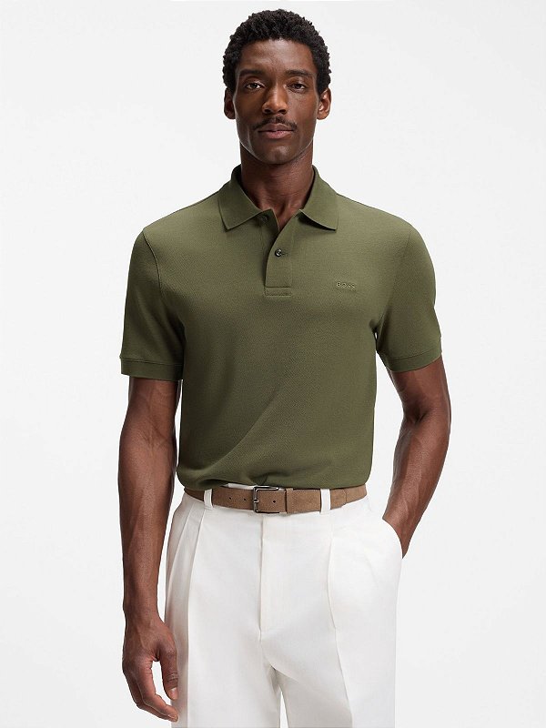 Polo Boss Piquet Pallas Regular Fit Open Green