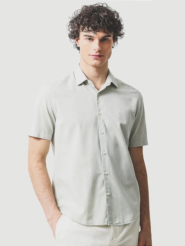 Camisa Aramis Manga Curta Slim Algodão Willis Verde