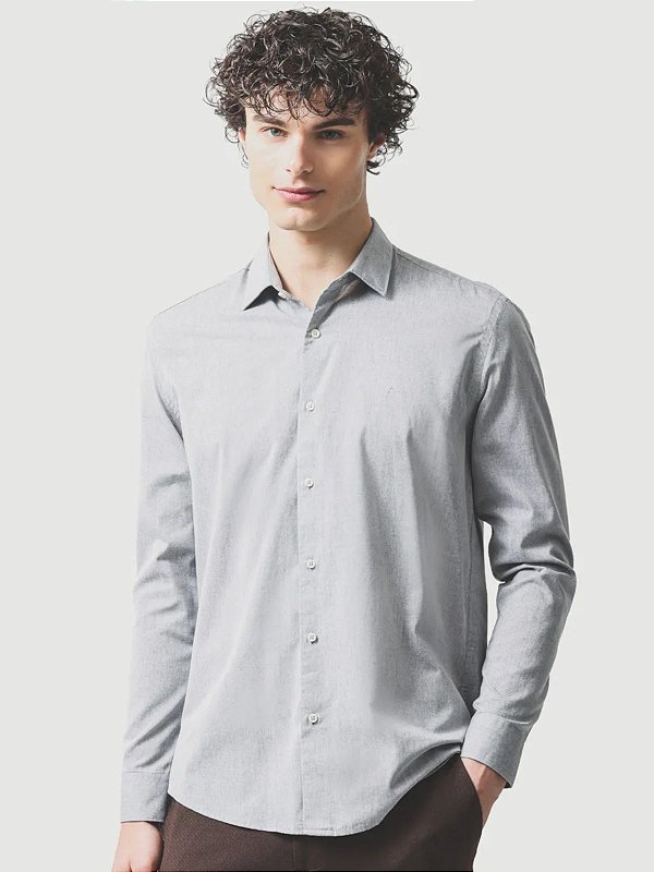 Camisa Aramis Manga Longa Slim Algodão Willis Chumbo