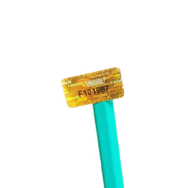 Selo Holográfico Void 10x20mm Retangular Cor Dourado Com Numeração Sequencial