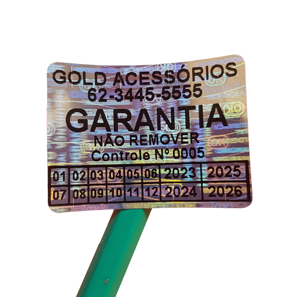 Selo Holográfico PERSONALIZADO Prateado 40x30mm
