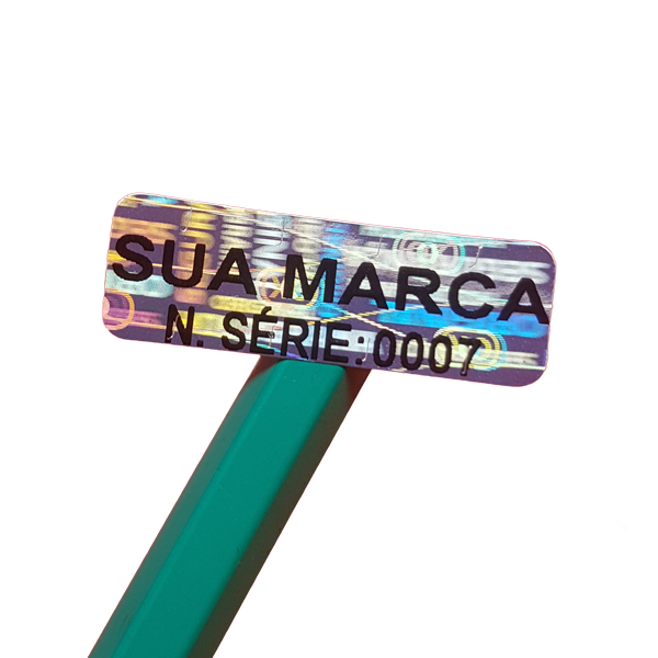 Selo Holográfico PERSONALIZADO Prateado 30x10mm