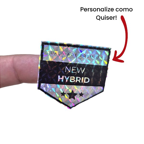 Etiqueta Selo Holográfico Adesivo Personalizado Diamante Liso
