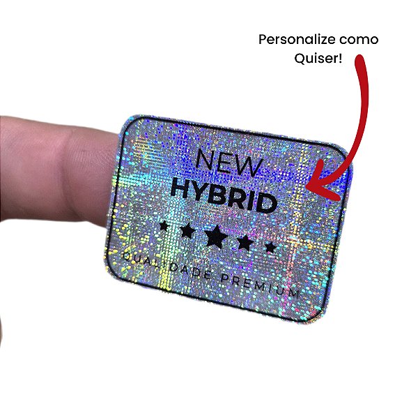 Etiqueta Selo Holográfico Adesivo Personalizado Prateado Areia