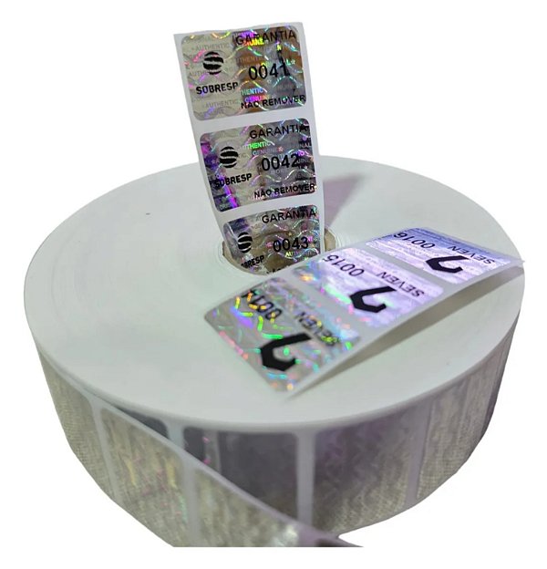 Selo Holográfico PERSONALIZADO Prata 30x20mm