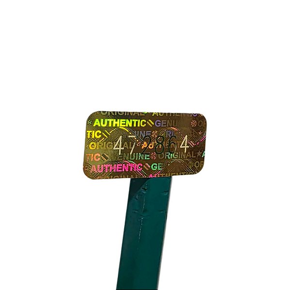 Selo Holográfico Void 20x10mm Retangular Cor Dourado Com Númeração Sequencial