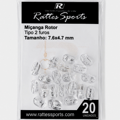 Miçanga 7,6 mm Rotor 2 furos para Chicotes de Pesca