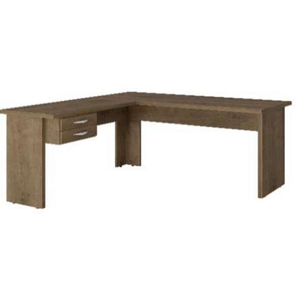 Mesa em L Pé Painel Economica com 2 Gavetas