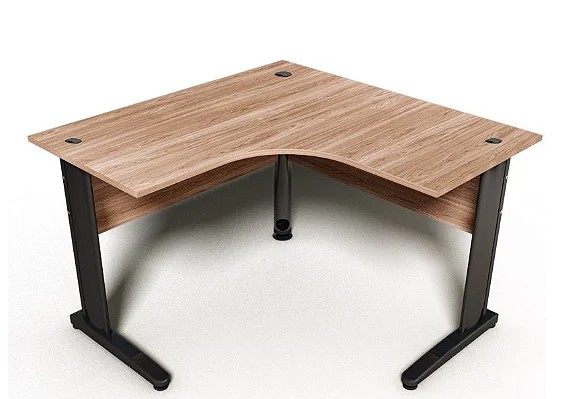 Mesa em L com Pé Metálico