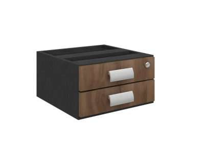 Gaveteiro Fixo 2 Gavetas Para Mesa 40MM-Econômico-HOMEOFFICE