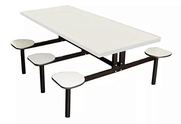 Mesa para Refeitório 6 Lugares Acoplados - Econômica