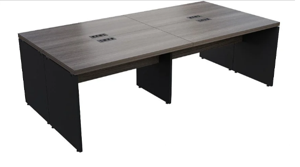 Plataforma 4 Lugares-40MM Pé/Painel- 1,35- com Caixa para Tomadas-HOMEOFFICE