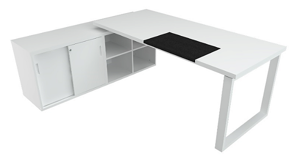 Mesa Diretiva em 36mm Com Armário Pedestal