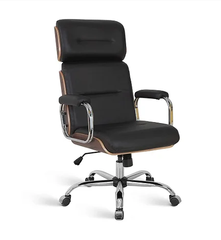 Poltrona Presidente cromada design retrô luxo