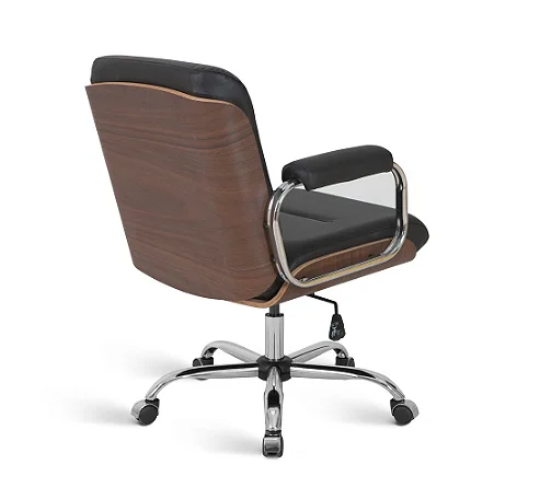 Poltrona Diretor cromada design retrô luxo