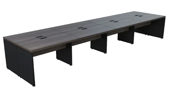 Plataforma 8 lugares- Pé Painel - 1,20 com caixa para Tomadas_ HOMEOFFICE