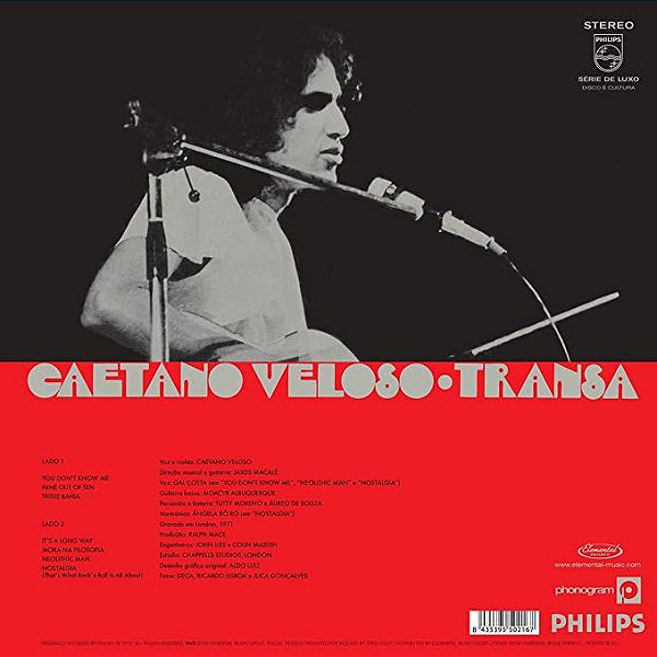 Disco de Vinil - Caetano Veloso - Transa - LP Preto, Novo, Lacrado, Importado, 180g