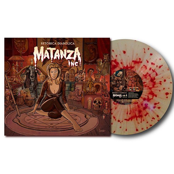 Disco de Vinil - Matanza Inc - Retórica Diabólica - LP 12", Branco Splatter, novo, lacrado, encarte