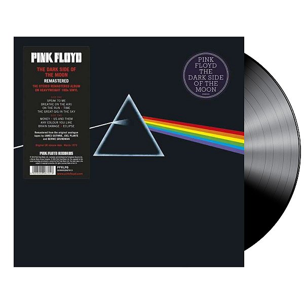 Disco de Vinil - Pink Floyd - Dark Side Of The Moon - LP Preto 12", Novo, Lacrado, Importado, 180g, Reedição Remasteriza