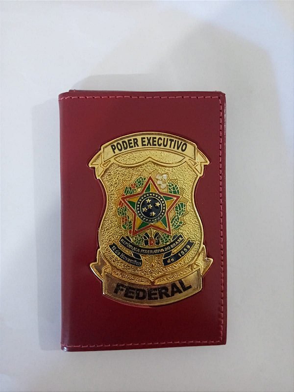 Carteira  / Porta Funcional em couro com 2 Brasões - Poder Executivo Federal - Personalize