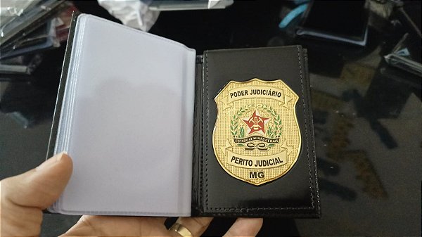 Carteira de couro com brasão -Poder Judiciário Perito Judicial - Temos todos os estados - porta funcional