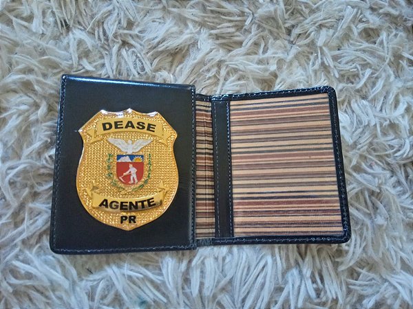 Carteira / Porta Funcional  em couro com brasão - DEASE AGENTE -  Todos os Estados