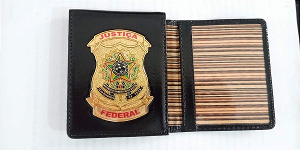 Carteira em couro com brasão - Justiça Federal