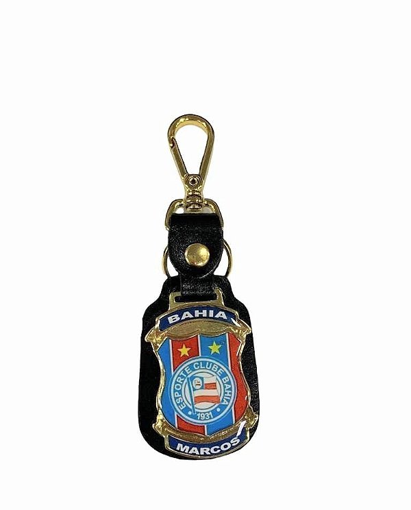 Chaveiro em couro com brasão do seu time , futebol , coração , Bahia , Vitória , Flamengo , Fluminense. e outros