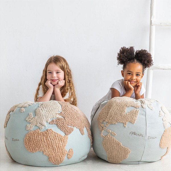 Puff Mapa Mundi 45 x 50 x 50 cm - LORENA CANALS